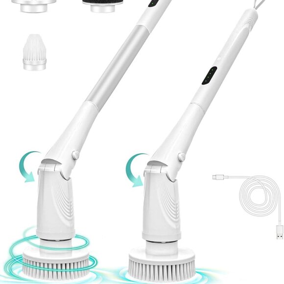 Electric Spin Scrubber Shower‎ Cleaning Brush with 5 Replacement Heads - Picture 1 of 6